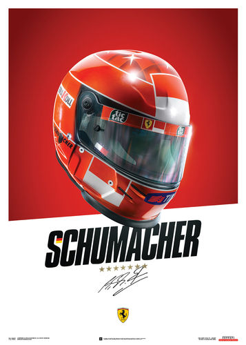 Ferrari F1-2000 - Michael Schumacher - Helmet - Poster  50 x 70 cm