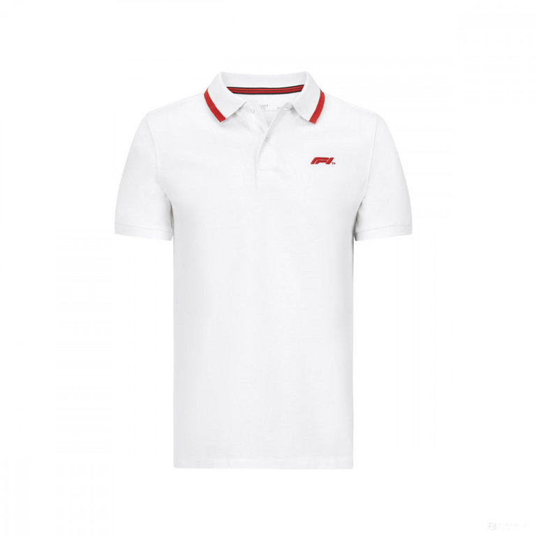 F1 Mens Small Logo Poloshirt White