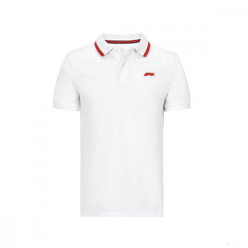F1 Mens Small Logo Poloshirt White